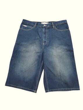PACO JEANS SZ 34 Vintage Baggy Denim Utility Shorts 90s Y2K Hip Hop Streetwear